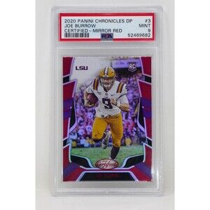 2020 Panini Chronicles Draft Picks Certified #3 Joe Burrow RC Mirror Red 🔥PSA 9